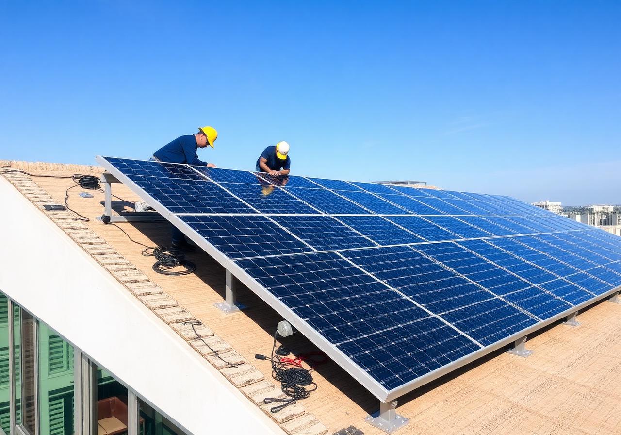 Instalação profissional de painéis solares